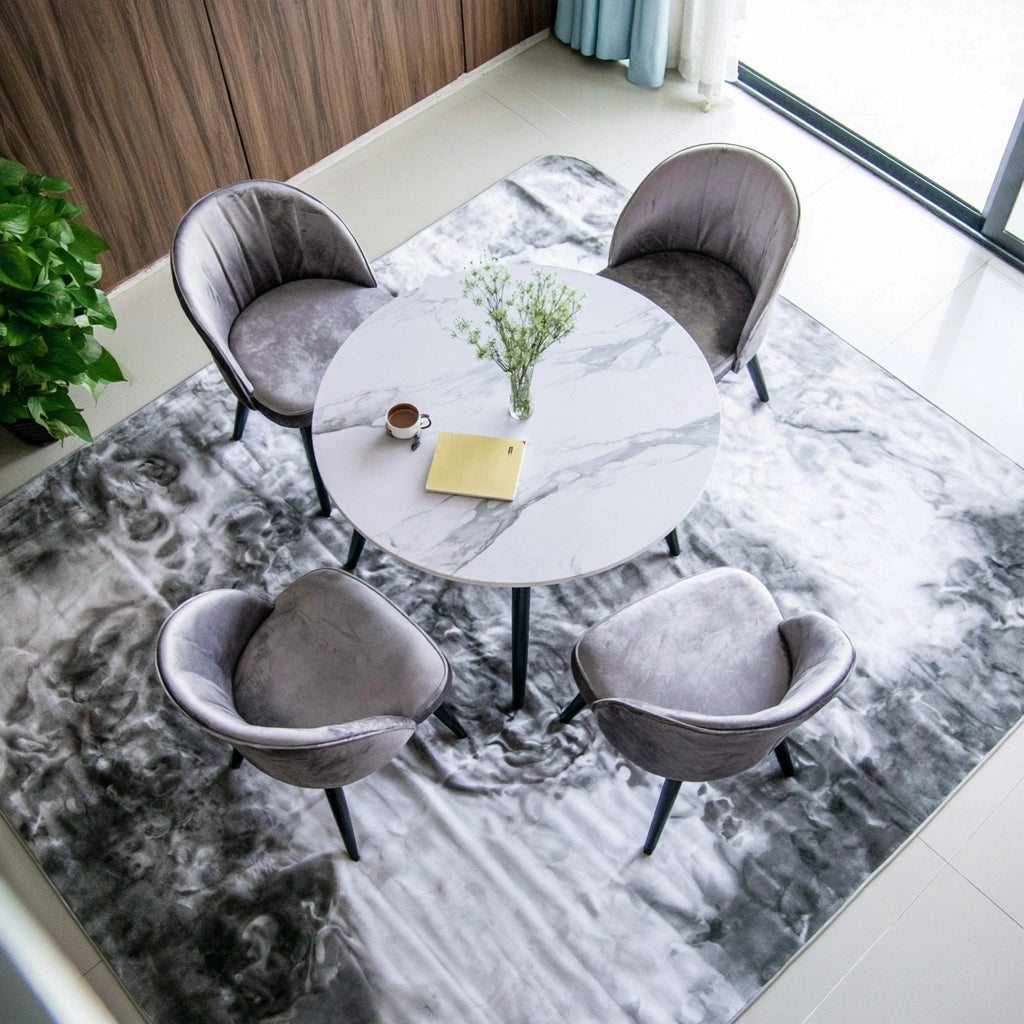 Eetkamerset met tafel en stoelen, kleur grijs