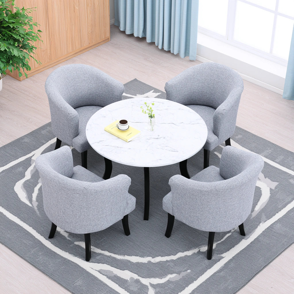 Eetkamerset met tafel en stoelen, kleur grijs