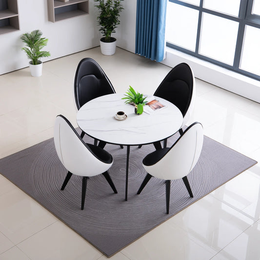 Eetkamerset met tafel en stoelen, kleur grijs