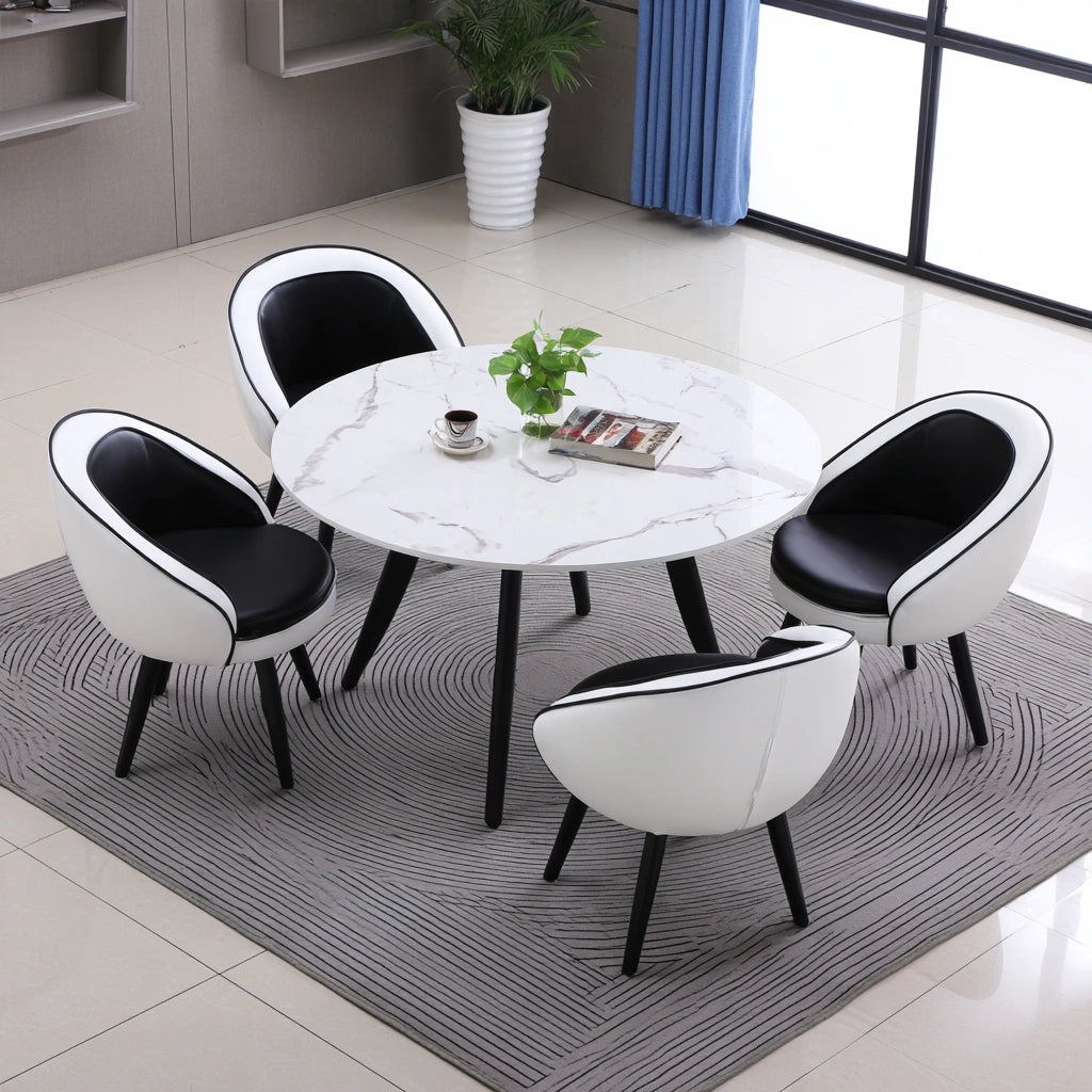 Eetkamerset met tafel en stoelen, kleur grijs