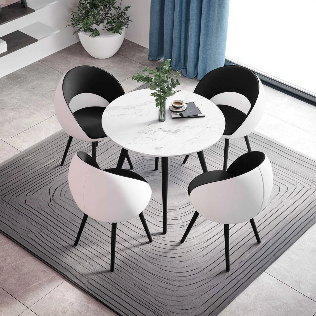 Eetkamerset met tafel en stoelen, kleur grijs